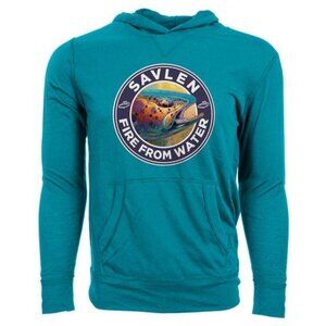 NWT! Trout Fishing Long sleeve TEAL Levelwear Pullover Hoodie Retail: $45 LOOK!!